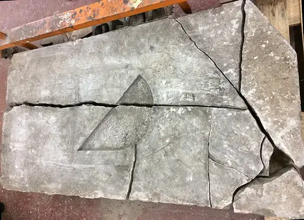 The slab before restoration