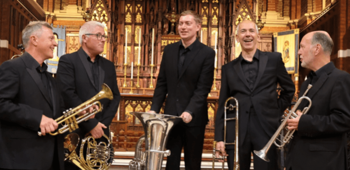 You are currently viewing Lunchtime Concerts – Thursday 3 July – Brook Brass – Dave Clewlow, Clive Miller: Trumpets, Tim Sullivan: Horn, Dave Wallace: Trombone, Stanley Aitken: Tuba