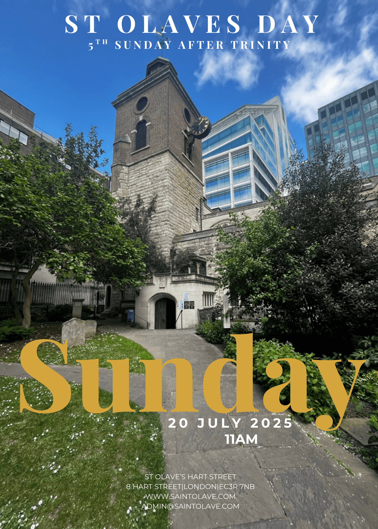 You are currently viewing St Olave’s Day- Sunday 20th July – 11am – Refreshments & nibbles will be available