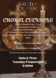 Choral Evensong – Tuesday 9th September – 5:30PM