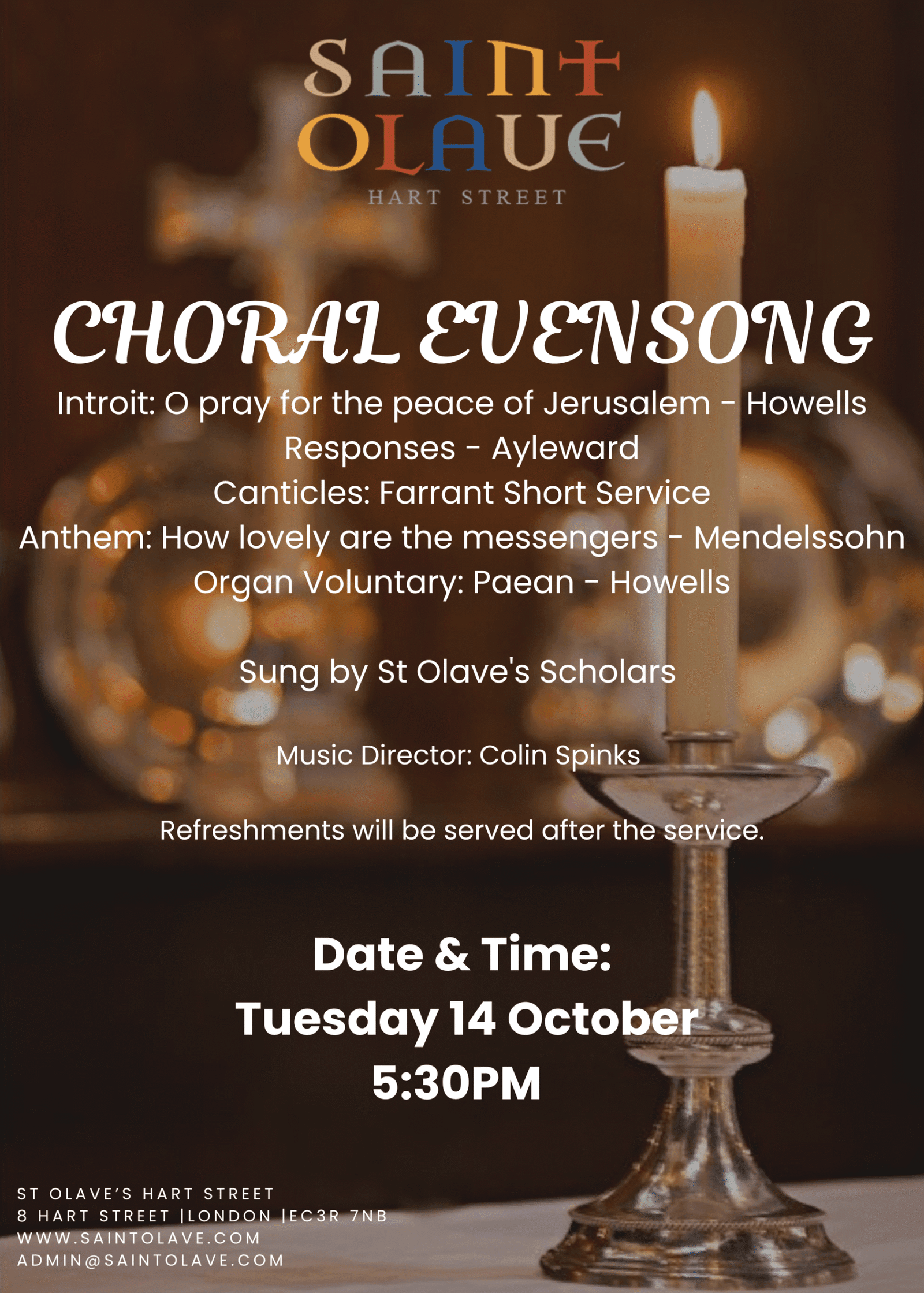 You are currently viewing Choral Evensong – Tuesday 14th October – 5:30pm