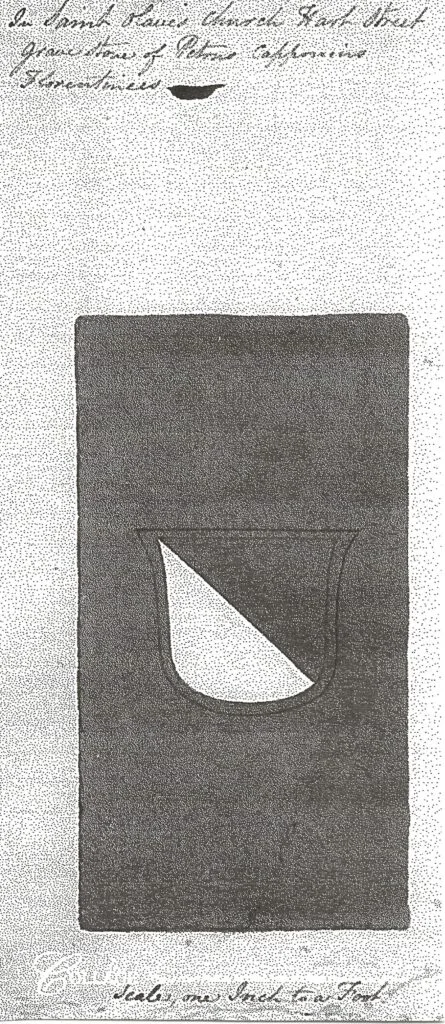 Historic drawing (c.1800) of the Capponi ledger stone