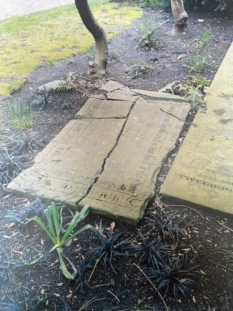 The stone uncovered in the churchyard in 2012