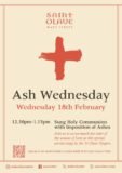 Ash Wednesday – Wednesday 18 February – 12:30pm