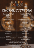 Choral Evensong – Tuesday, 14 April – 5:30pm