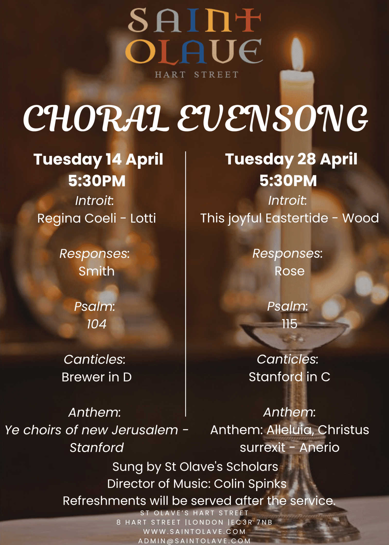You are currently viewing Choral Evensong – Tuesday, 14 April – 5:30pm