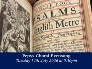 Read more about the article Tuesday 14th July 2026 – Evensong with Pepys Prayer Book